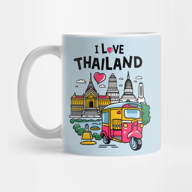 I love Thailand - Travel Souvenir by BobaTeeStore